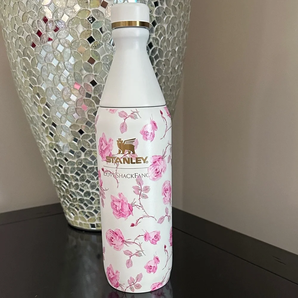 Stanley Pink and White Floral Accent Vase - Picture 1 of 5